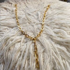 Beautiful Italian gold Y chain necklace